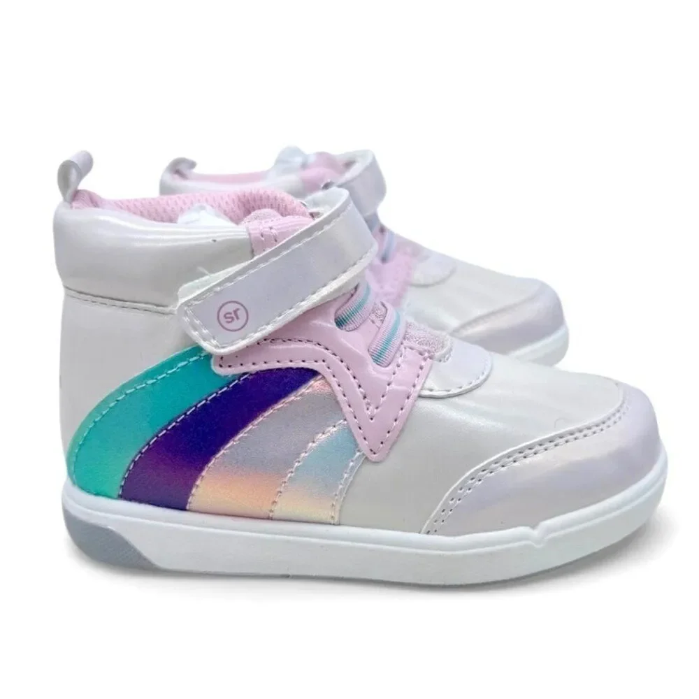 Stride Rite Hazel High-Top Supportive Sneaker Toddler Size 7 Silver Iridescent